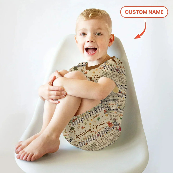 Amazing Grace Custom Name Two Piece Short Sleeve Shorts Pajama Set , Amazing Grace Custom Name Two Piece Short Sleeve Shorts Pajama Set - 12-18M