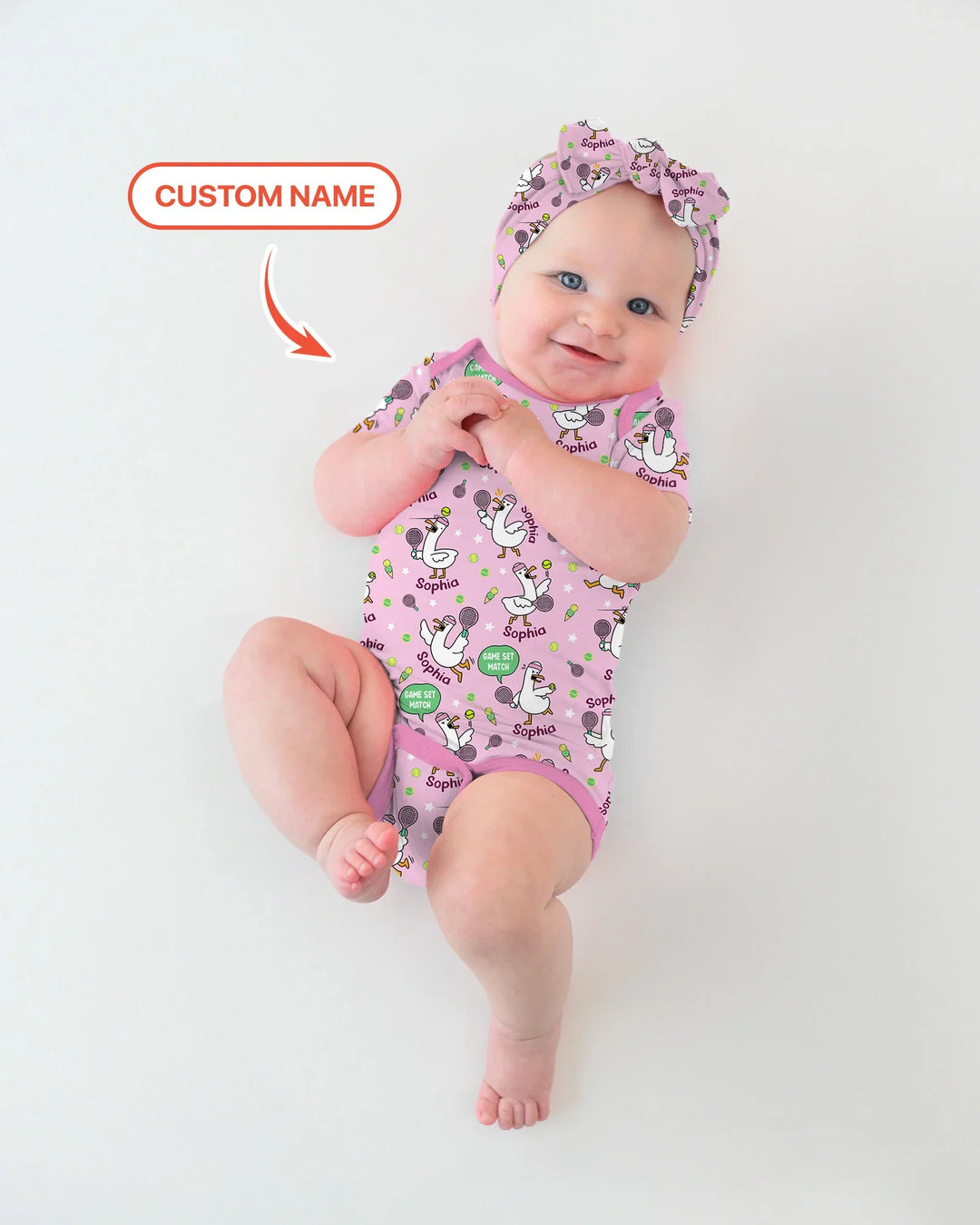 Silly Goose Playing Tennis Bamboo Bodysuit