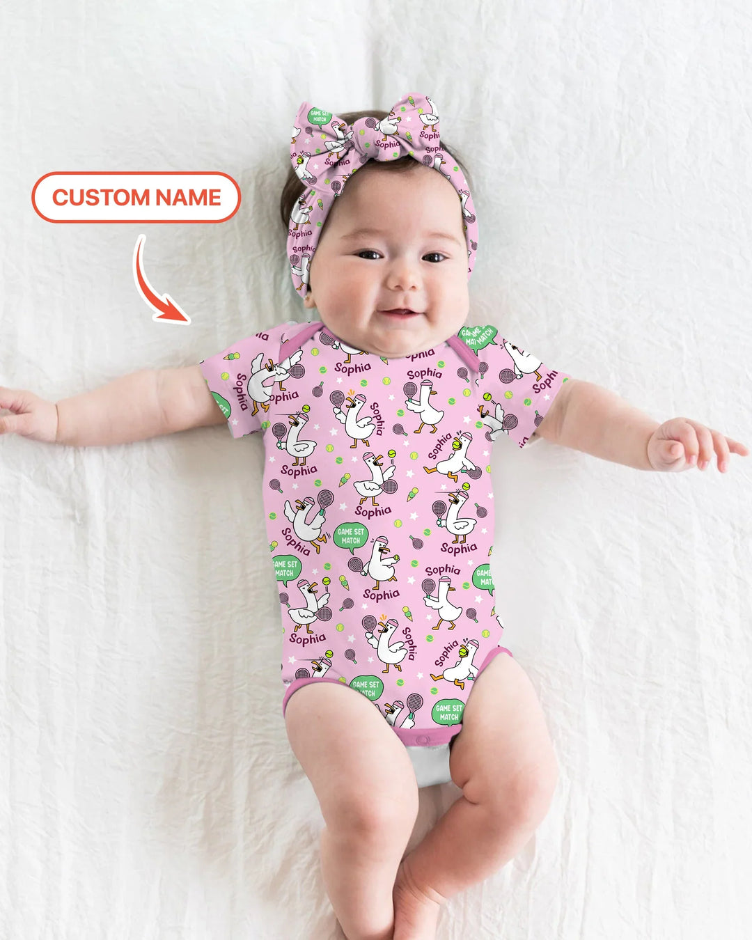 Silly Goose Playing Tennis Bamboo Bodysuit