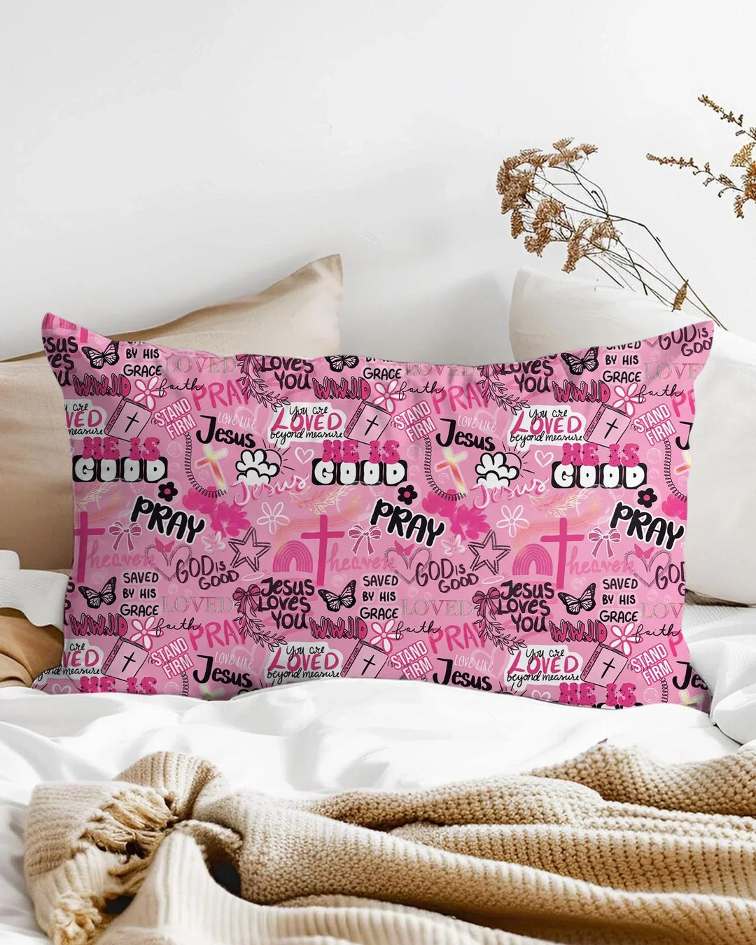 Pink Faith & Grace Bamboo Pillow Case