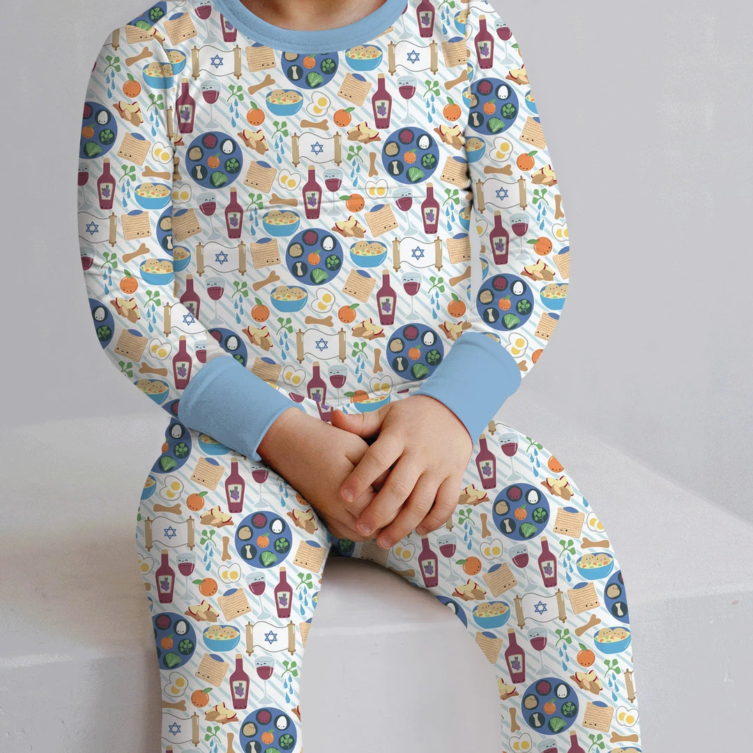 Passover Meal Bamboo Two Piece Long Sleeve Pajama Set