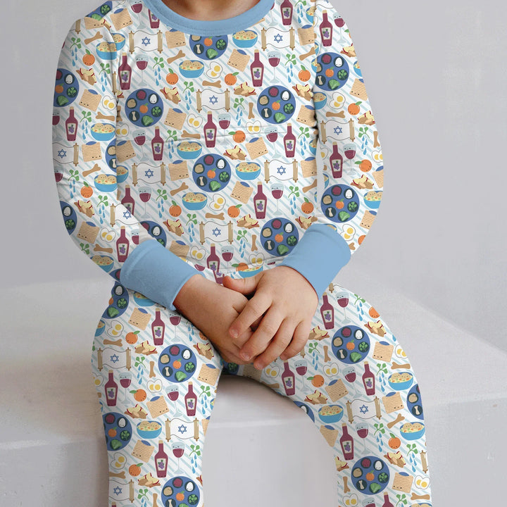 Passover Meal Bamboo Two Piece Long Sleeve Pajama Set