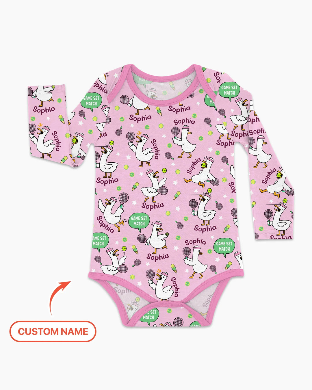 Silly Goose Playing Tennis Bamboo Bodysuit