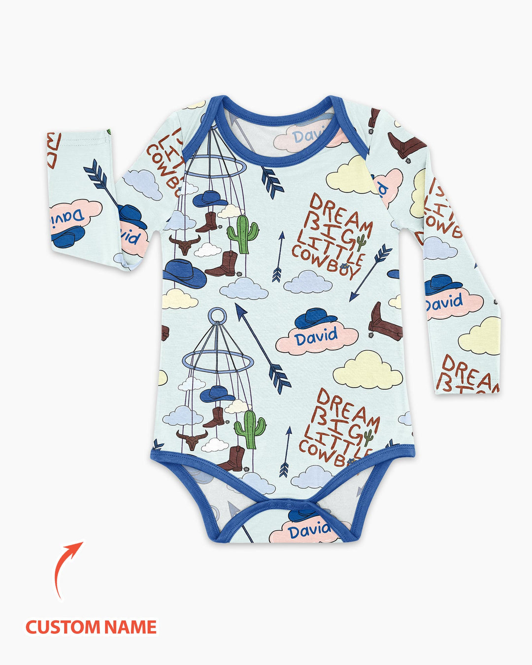 Litlle Cowboy Sis Bro Matching Bamboo Bodysuit