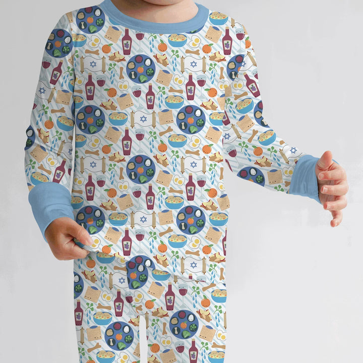 Passover Meal Bamboo Two Piece Long Sleeve Pajama Set