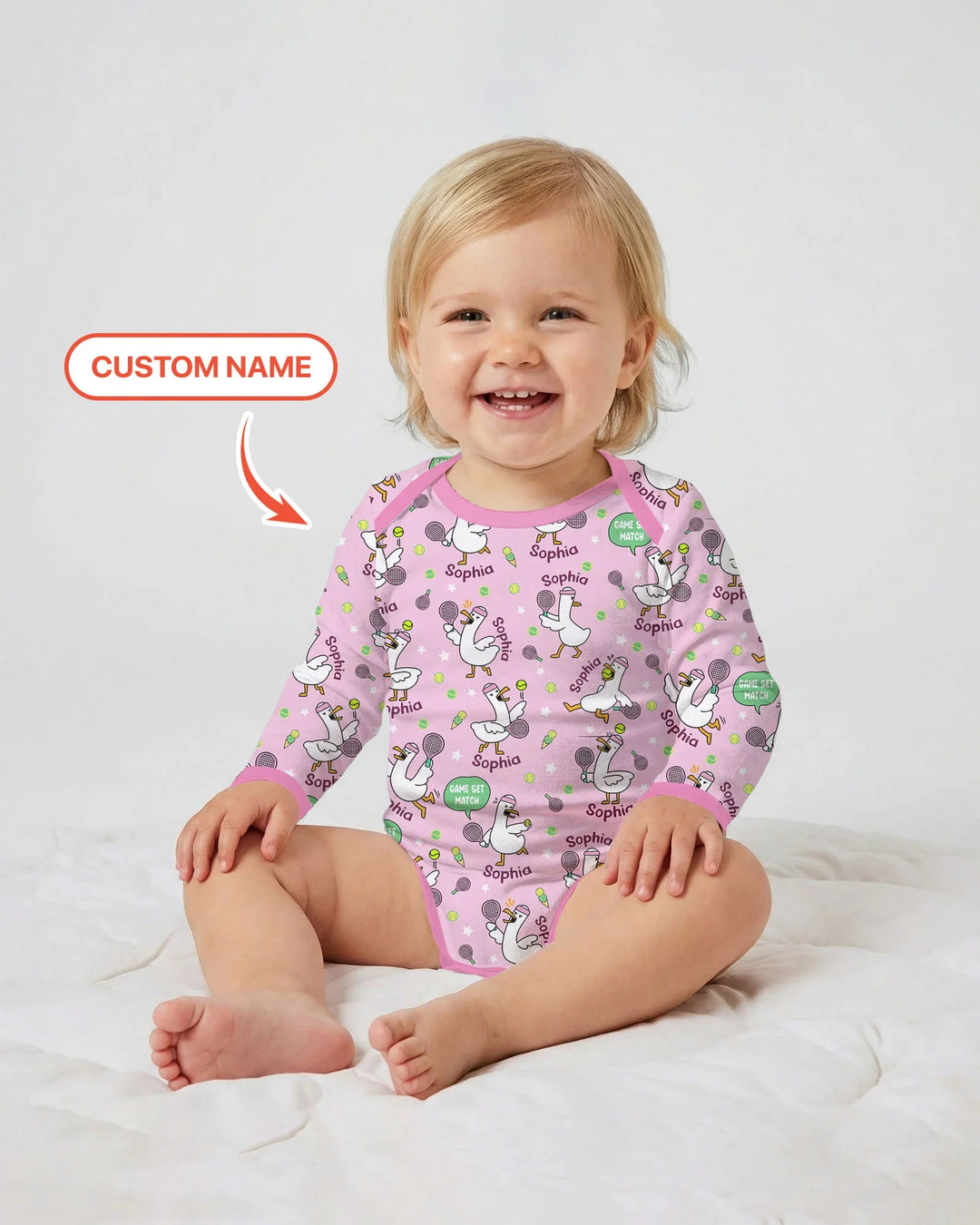 Silly Goose Playing Tennis Bamboo Bodysuit