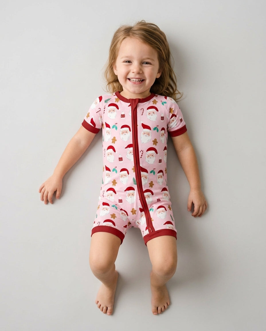 Christmas Sweet Santa Bamboo Shorty Zippy