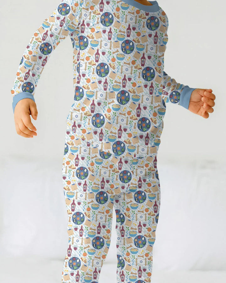 Passover Meal Bamboo Two Piece Long Sleeve Pajama Set