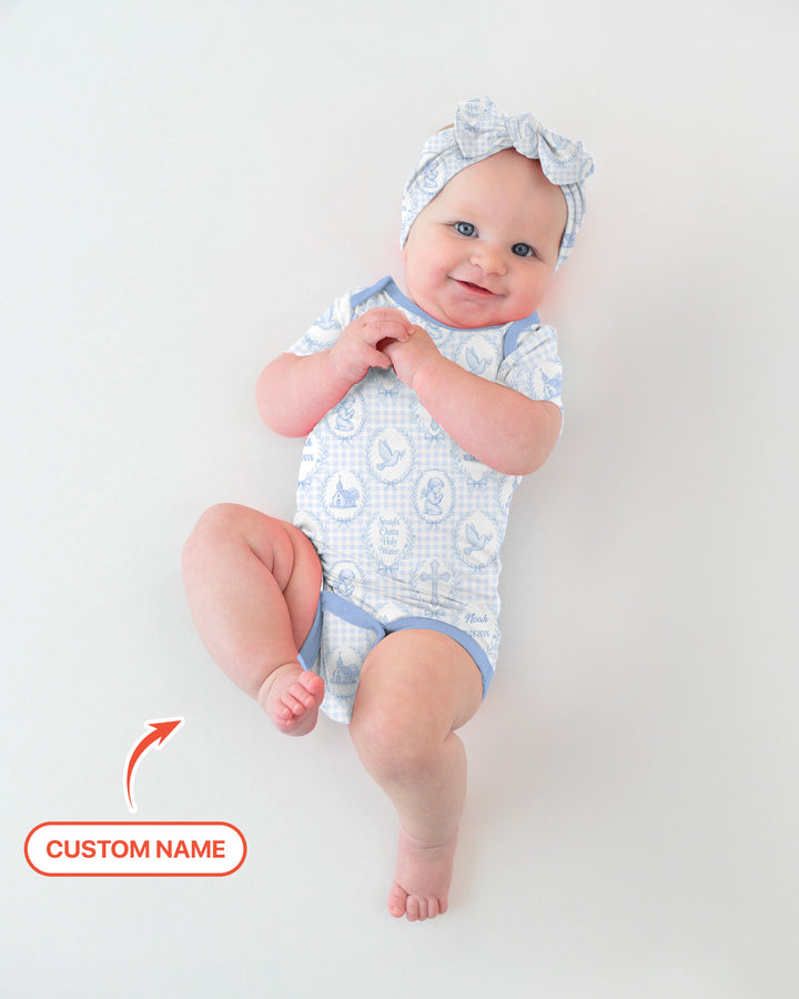 Custom Name Baptism Straight Outta Holy Water Bamboo Bodysuit