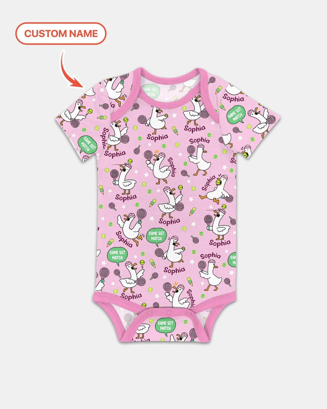 Silly Goose Playing Tennis Bamboo Bodysuit
