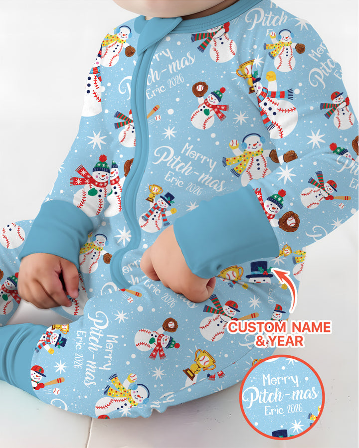 Custom Baseball Christmas Bamboo Convertible Zippy