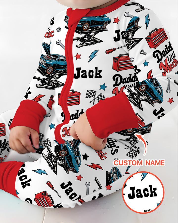 Custom Name Daddy's Little Mechanic Bamboo Convertible Zippy