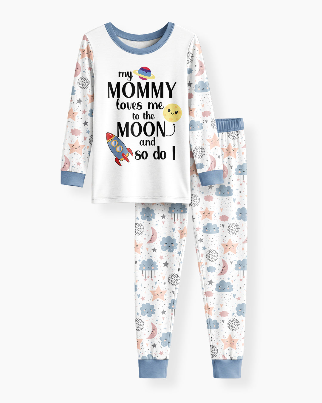 My Mommy Loves Me To The Moon And So Do I Bamboo Two Piece Long Sleeve Pajama Set