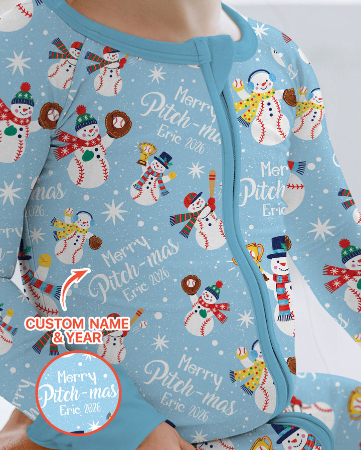 Custom Baseball Christmas Bamboo Convertible Zippy
