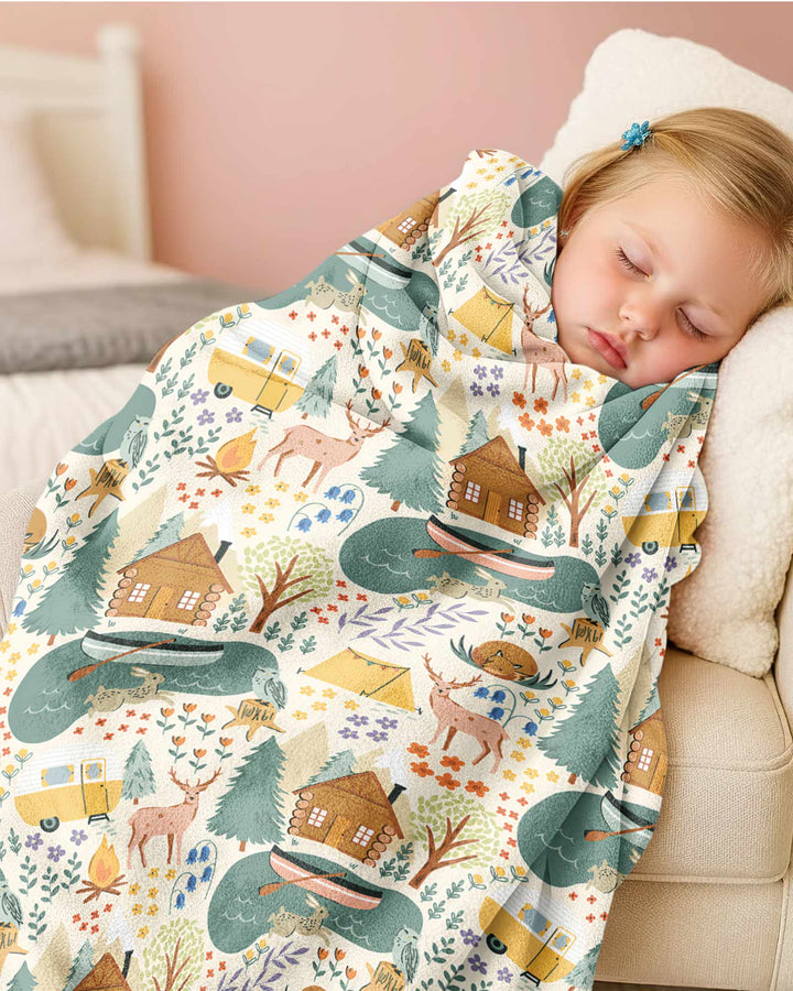 Lake View Camping Bamboo Blanket