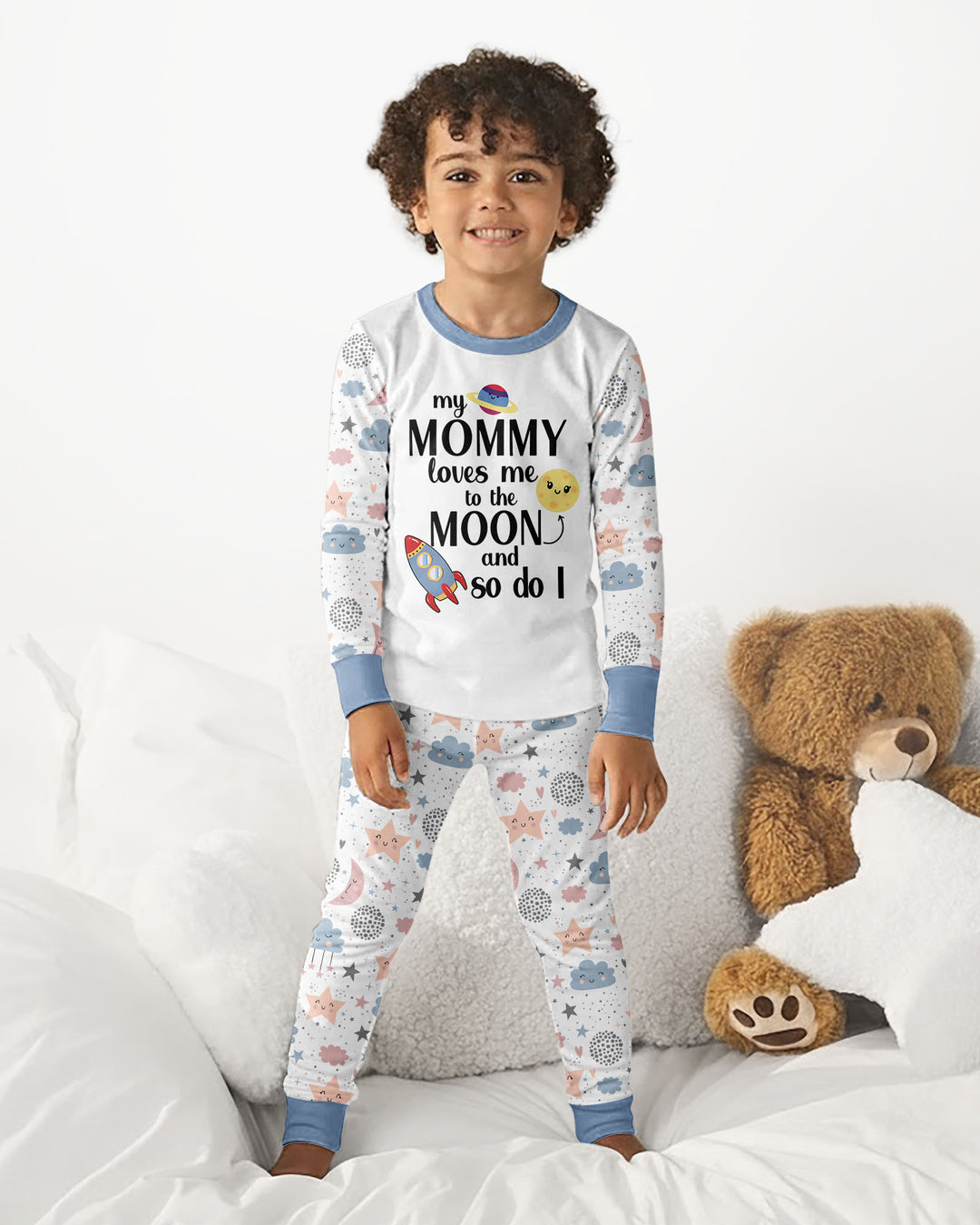 My Mommy Loves Me To The Moon And So Do I Bamboo Two Piece Long Sleeve Pajama Set