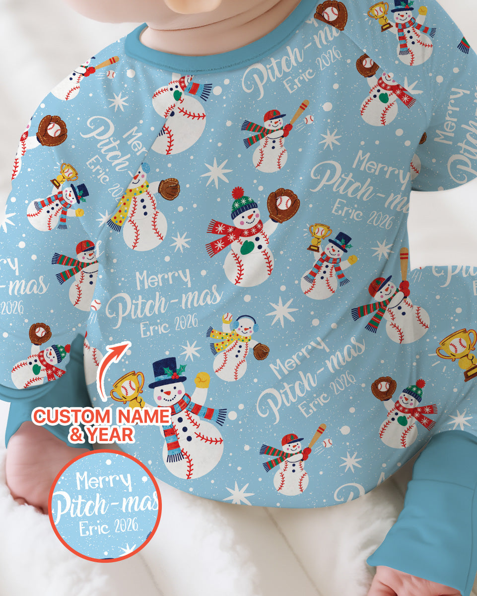 Custom Baseball Christmas Bamboo Convertible Zippy