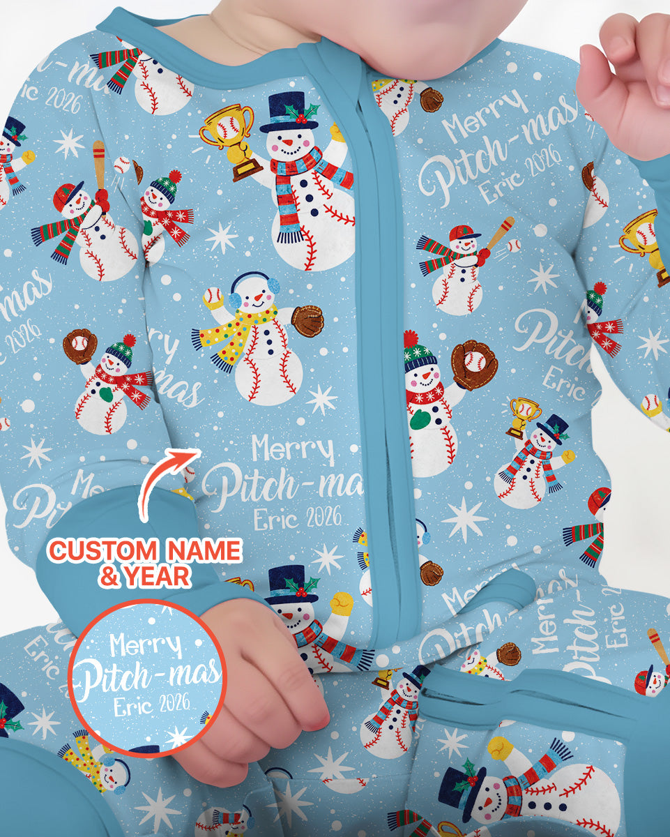 Custom Baseball Christmas Bamboo Convertible Zippy