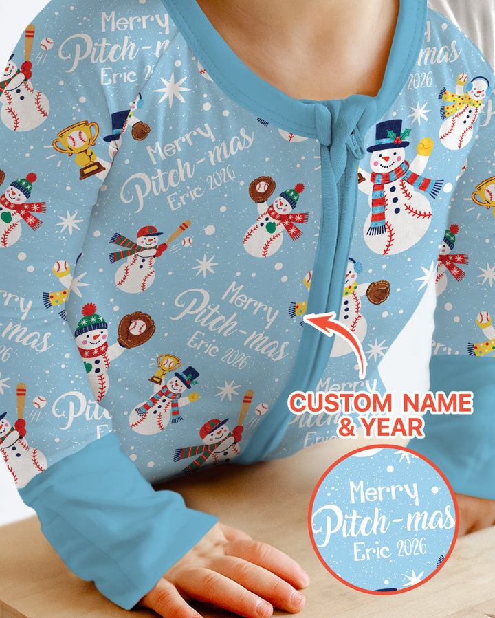 Custom Baseball Christmas Bamboo Convertible Zippy
