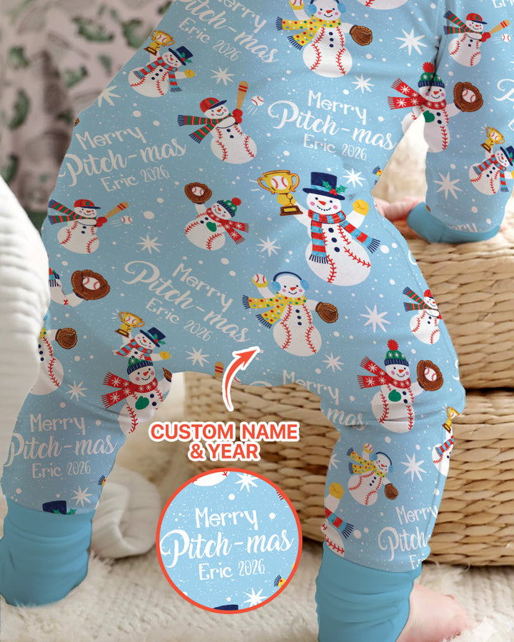 Custom Baseball Christmas Bamboo Convertible Zippy
