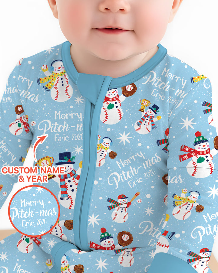 Custom Baseball Christmas Bamboo Convertible Zippy
