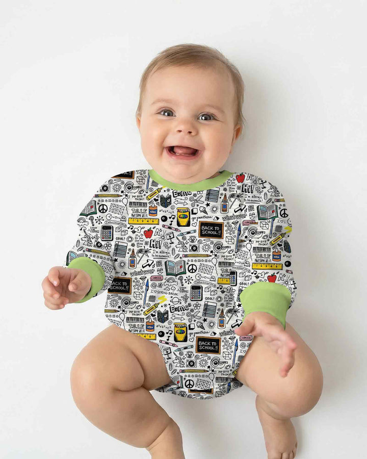 School Days Doodles Bamboo Bubble Romper