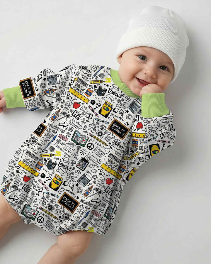 School Days Doodles Bamboo Bubble Romper
