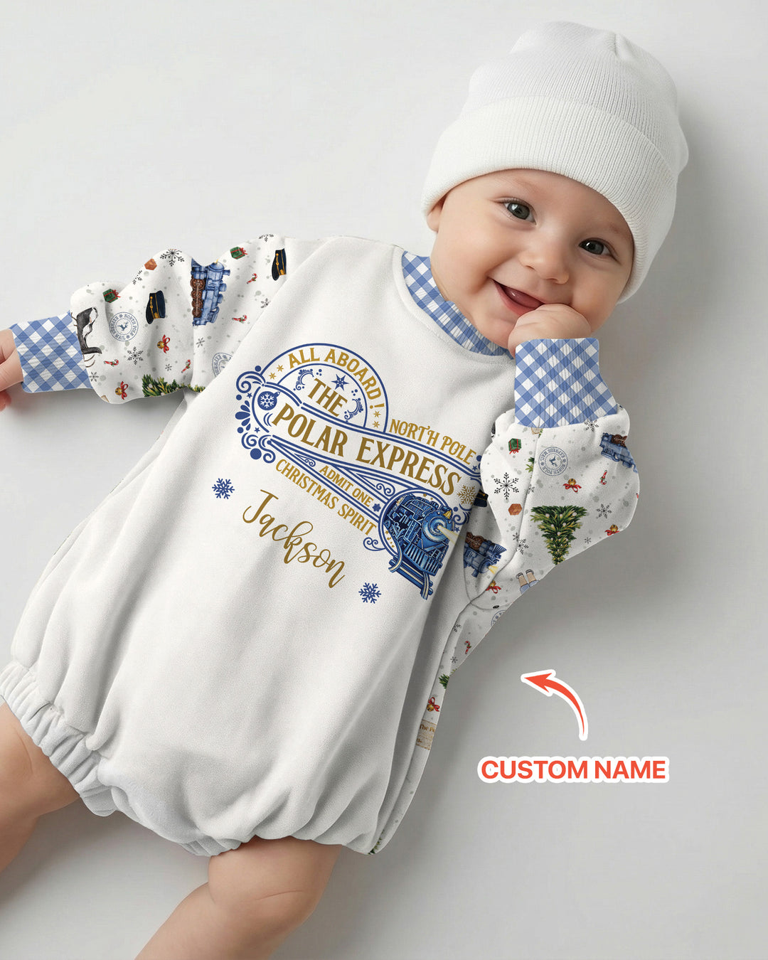 Custom Name North Pole Adventure Bamboo Bubble Romper