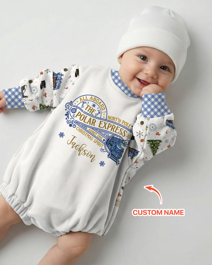 Custom Name North Pole Adventure Bamboo Bubble Romper