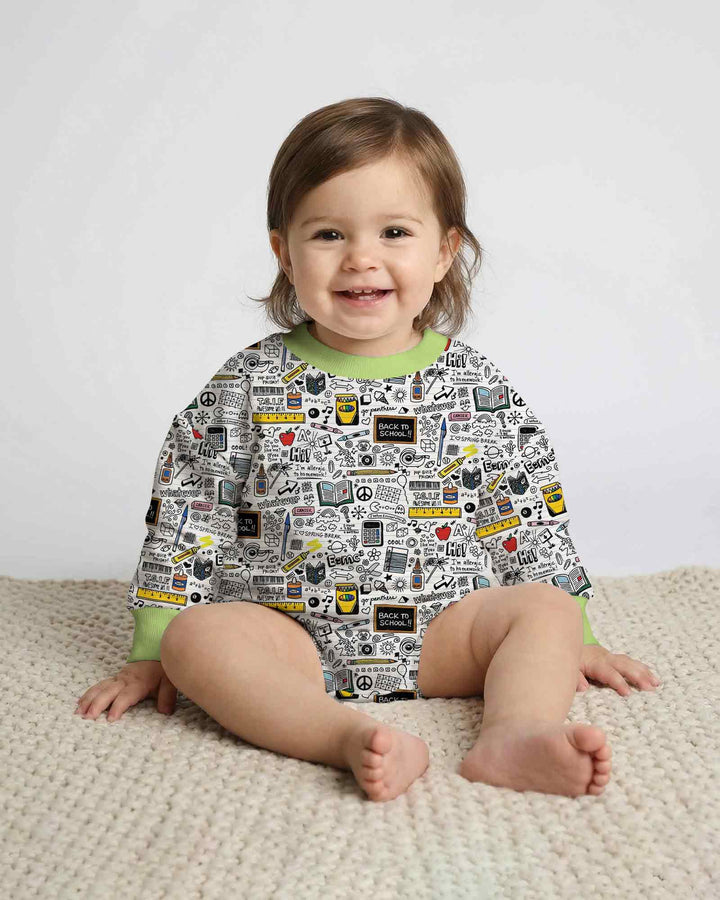 School Days Doodles Bamboo Bubble Romper