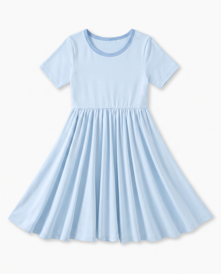 Solid Color Bamboo Twirl Dress