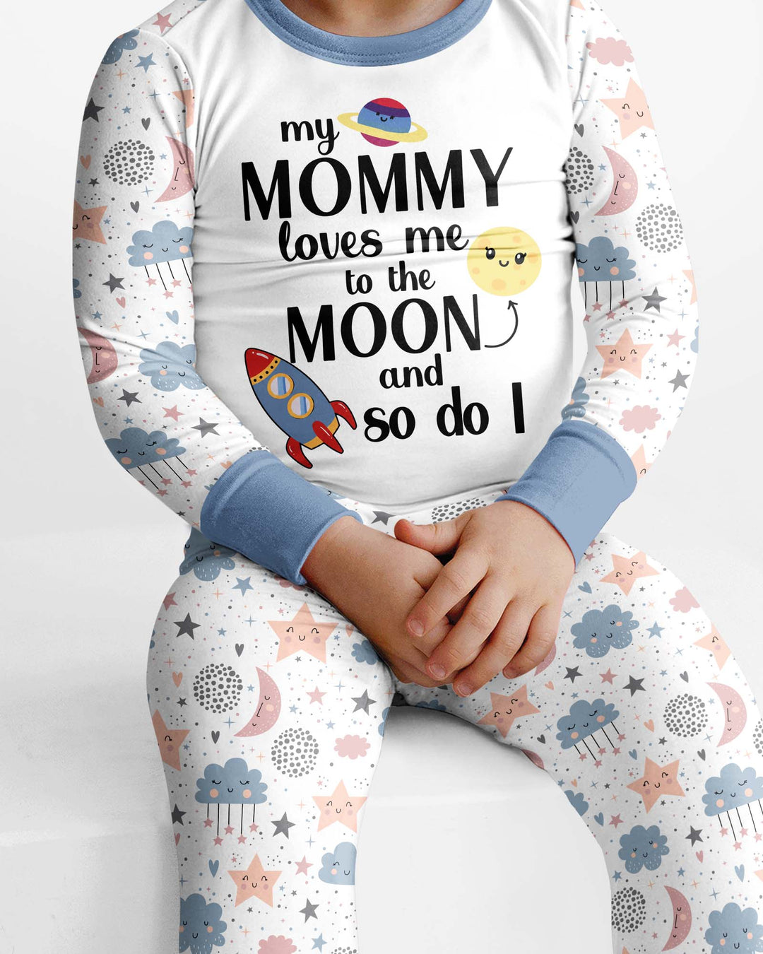 My Mommy Loves Me To The Moon And So Do I Bamboo Two Piece Long Sleeve Pajama Set