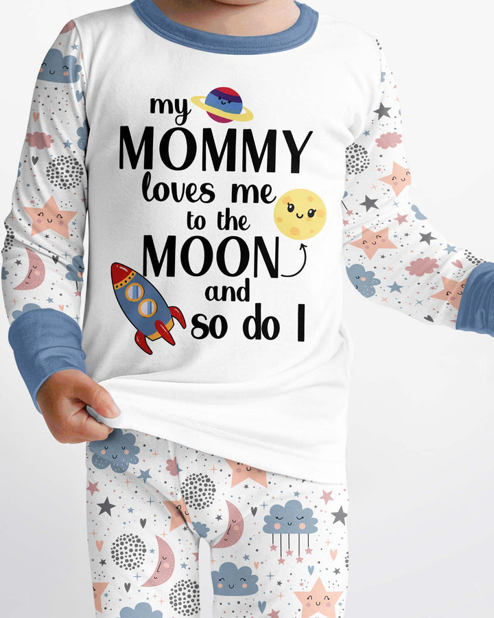 My Mommy Loves Me To The Moon And So Do I Bamboo Two Piece Long Sleeve Pajama Set