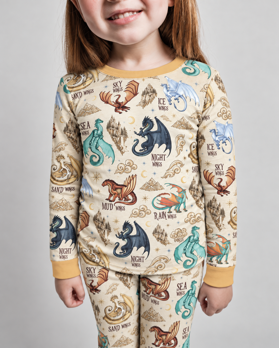 Elemental Dragons Bamboo Two Piece Long Sleeve Pajama Set
