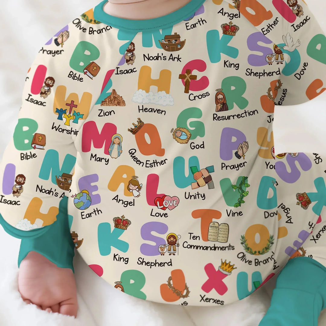 Biblical Alphabet Convertible Zippy , Biblical Alphabet Convertible Zippy - 0-3M / Teal