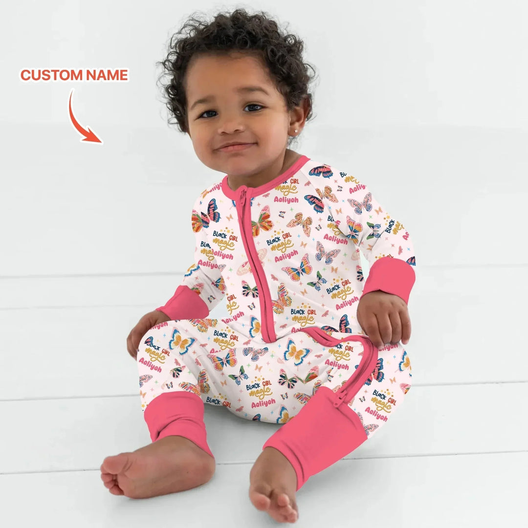Black Girl Magic Custom Name Convertible Zippy , Black Girl Magic Custom Name Convertible Zippy - 0-3M