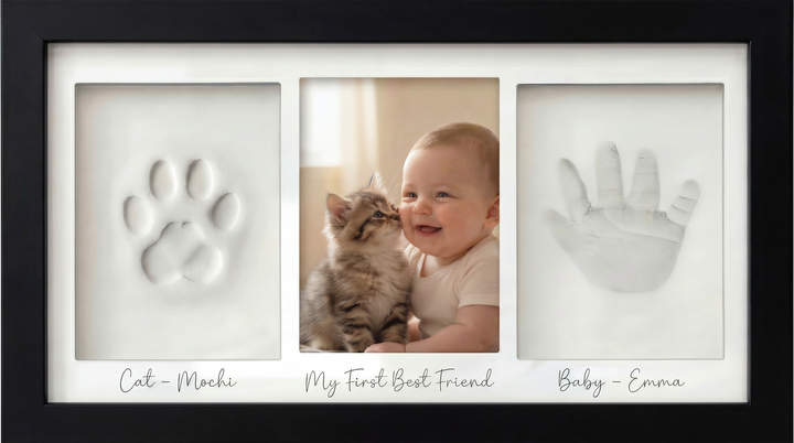 Baby Handprint and Cat Paw Print Frame
