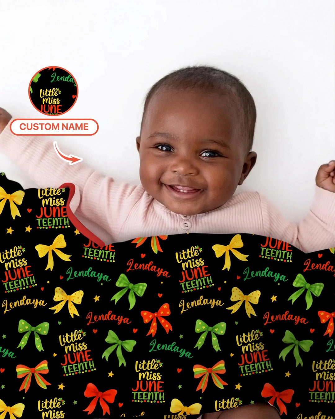 Little Miss Juneteenth Bamboo Blanket