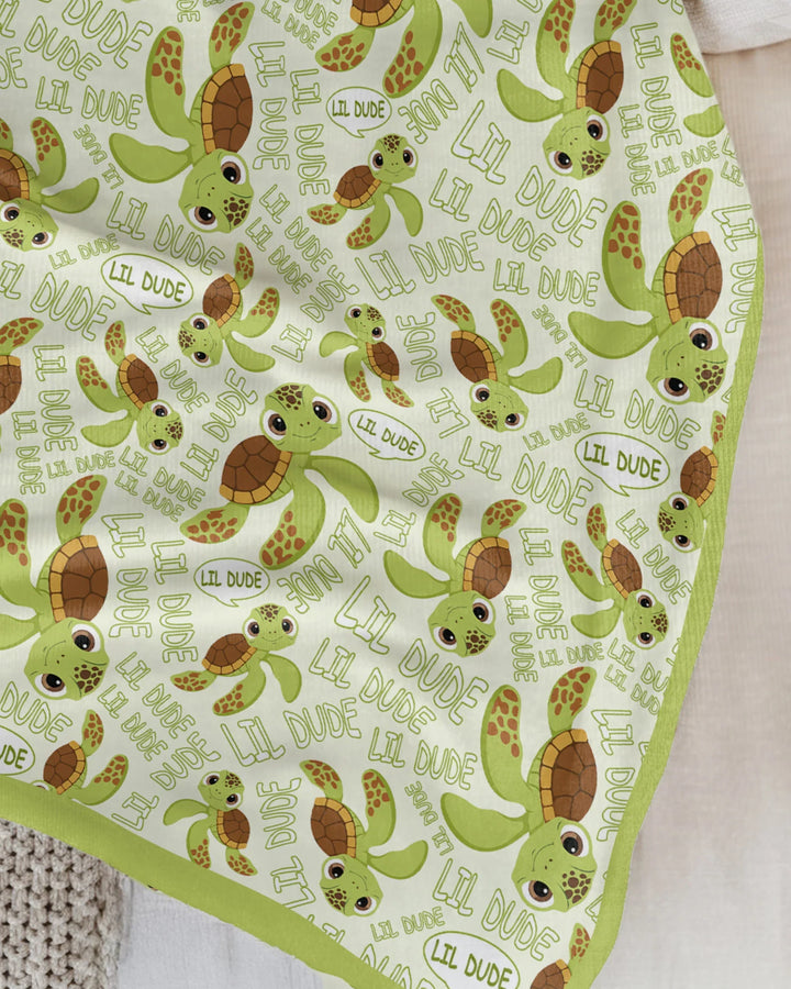 Father and Son Turtle Bamboo Blanket