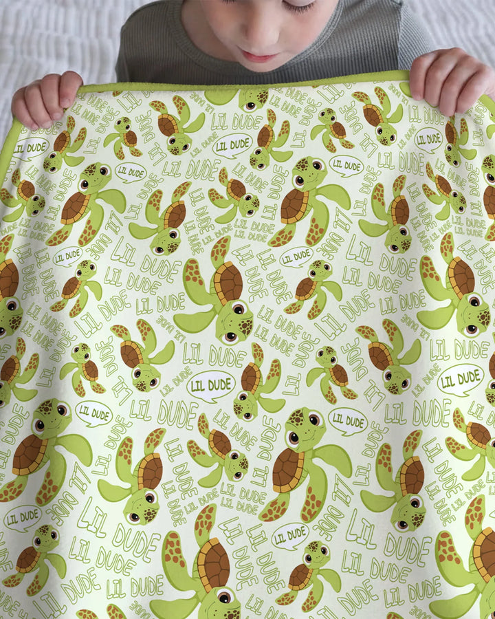 Father and Son Turtle Bamboo Blanket