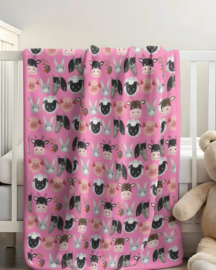 Farm Friends Family Matching Bamboo Blanket