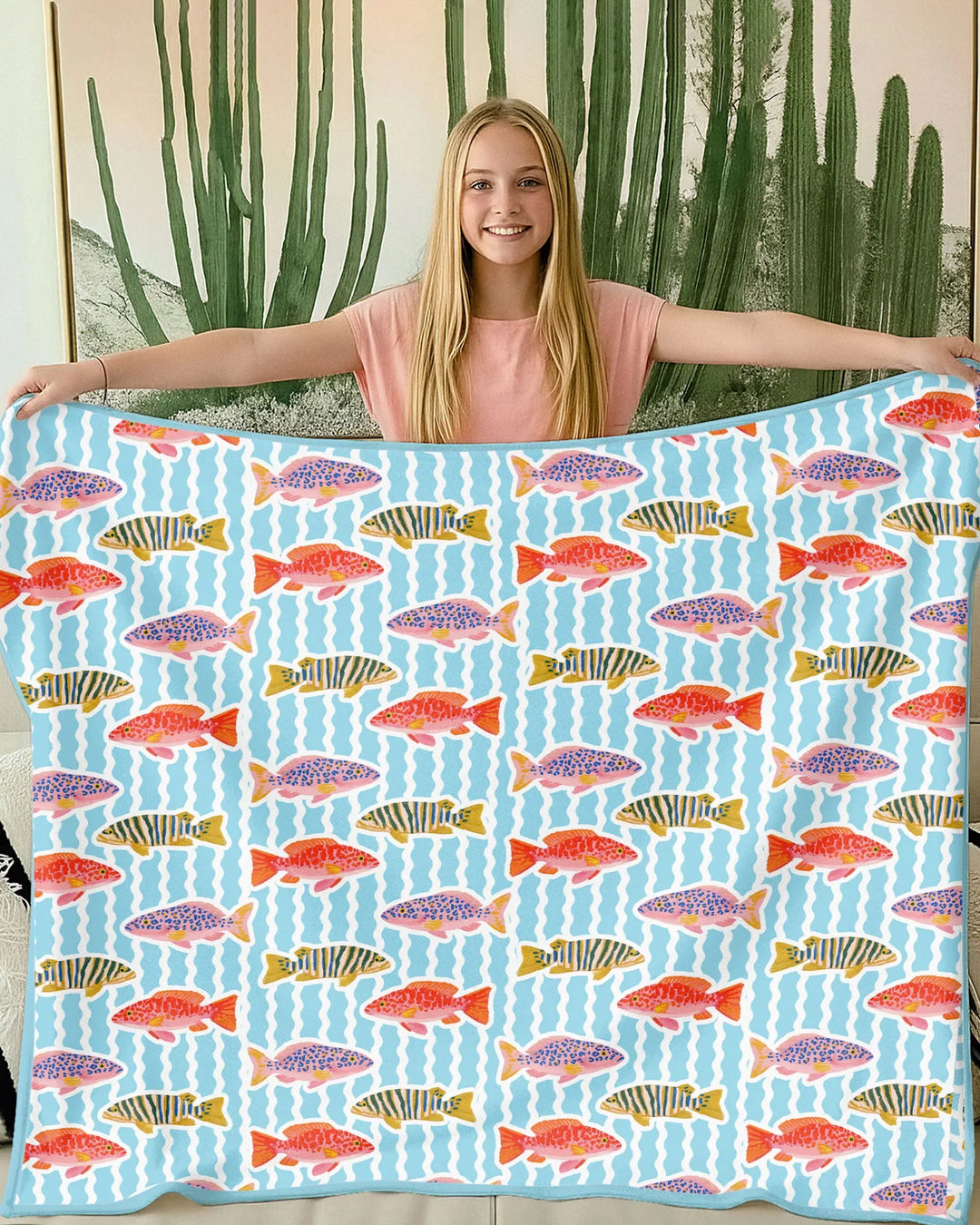 Preppy Fish Crew Bamboo Blanket
