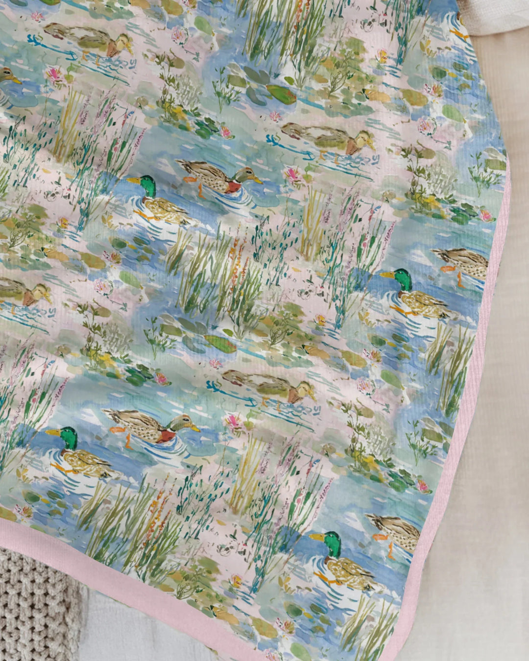 Watercolor Mallard Duck Bamboo Blanket