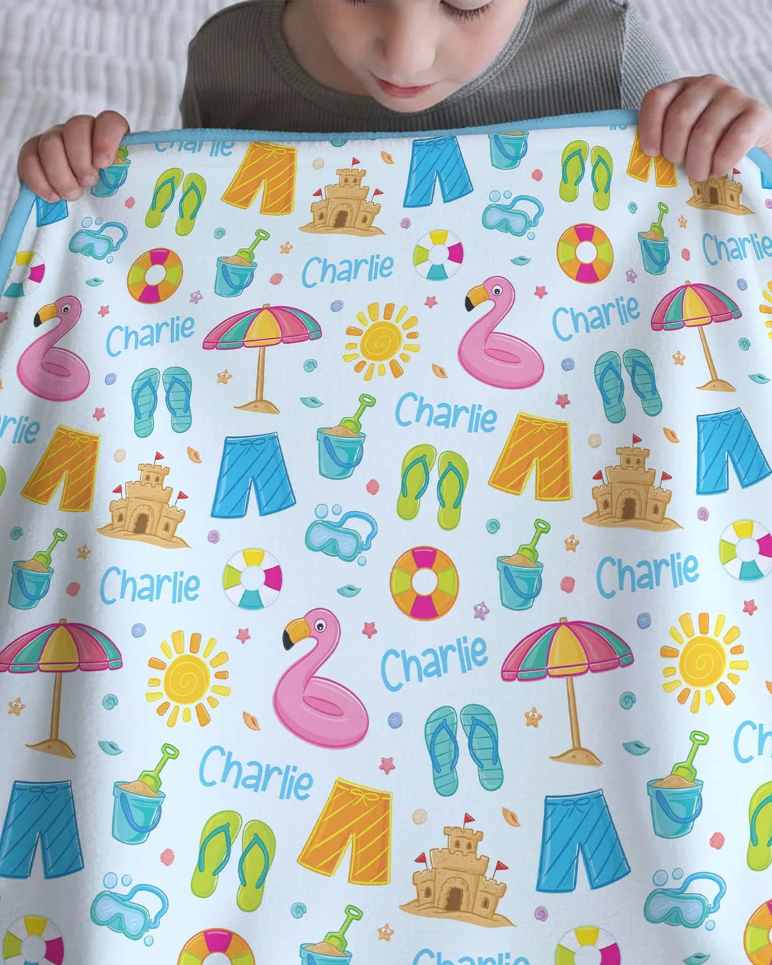 Custom Name Summer is Fun Bamboo Blanket