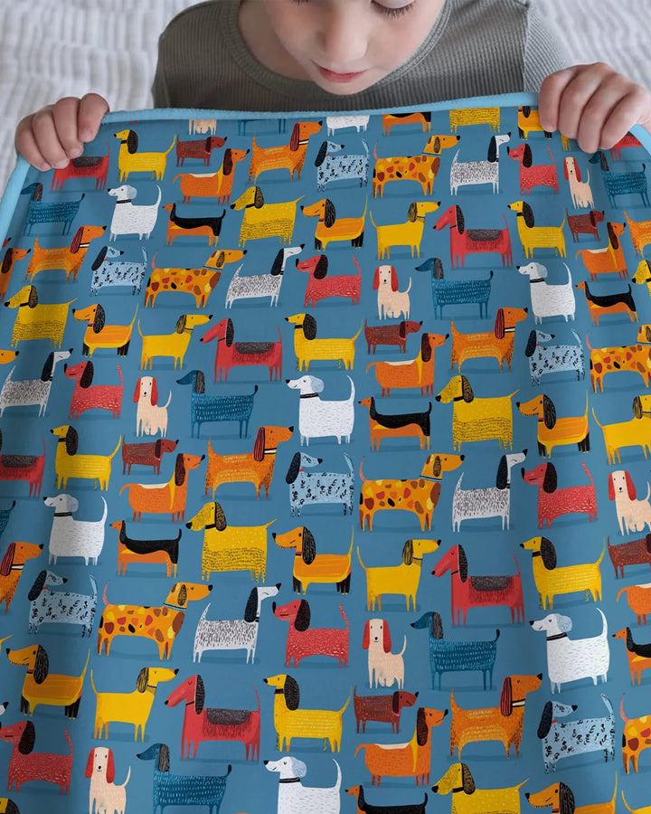 Whimsical Dachshund Bamboo Blanket