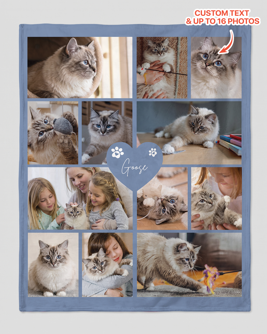 Custom Pet Photo Collage Bamboo Blanket