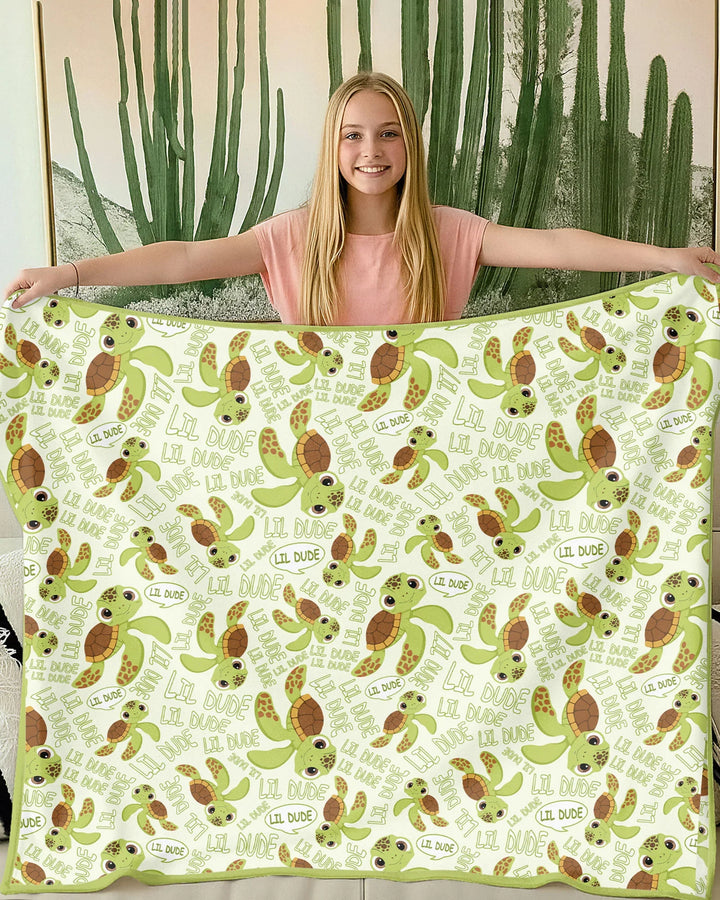 Father and Son Turtle Bamboo Blanket