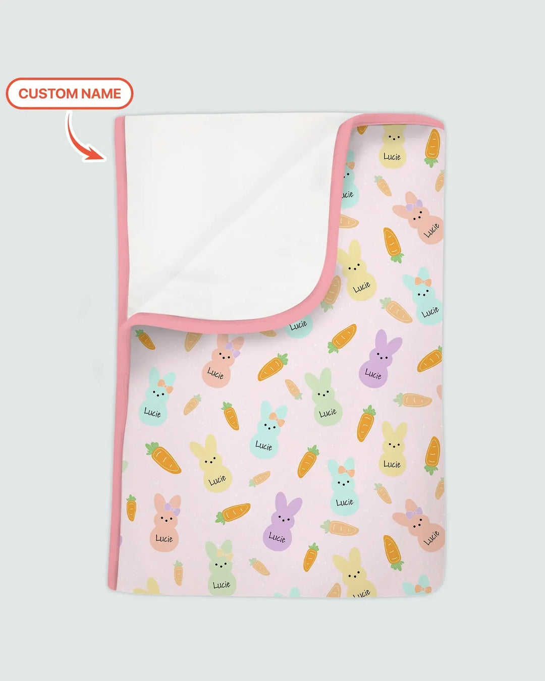 Custom Name Easter Bunny Bamboo Blanket