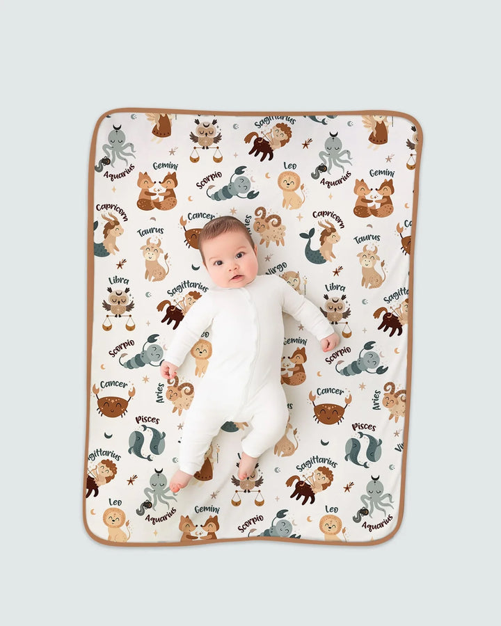 Cute Kids Horoscope Bamboo Blanket