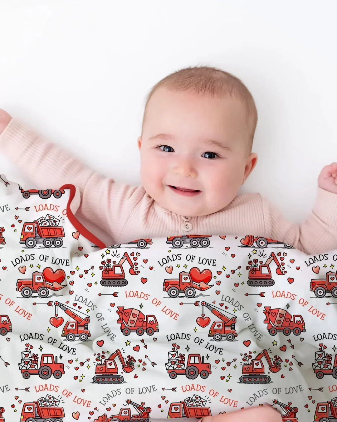 Construction Trucks Loads of Love Bamboo Blanket
